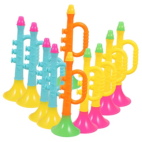 FRCOLOR 10 Stück Teiliges Trompeten Pädagogisches Blasinstrument Langlebig Realistische Klänge Farblich Sortiert Fördert Musikalische Kreativität und Fantasie Zufällige Zufällige Farbe von FRCOLOR