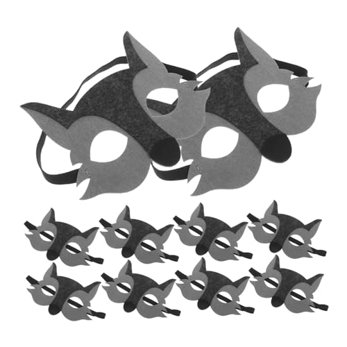 FRCOLOR 10 Stück Teiliges Wolfsmasken für Halbe Gesichtsmasken aus Filz für Halloween Kostümpartys und Schultheater Rollenspiel Zubehör für Kreative FRCOLOR 10 Stück Teiliges Wolfsmasken für Halbe Gesichtsmasken aus Filz für Halloween Kostümpartys und Schultheater Rollenspiel Zubehör für Kreative von FRCOLOR