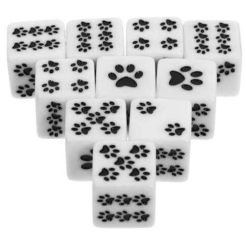 FRCOLOR 10 Stück Teiliges Würfelset mit Cartoon Bärentatzen Muster Abgerundete Ecken Robuste Spielwürfel für Brettspiele Party und Pädagogische Nutzung für Zuhause und Freizeit FRCOLOR 10 Stück Teiliges Würfelset mit Cartoon Bärentatzen Muster Abgerundete Ecken Robuste Spielwürfel für Brettspiele Party und Pädagogische Nutzung für Zuhause und Freizeit von FRCOLOR
