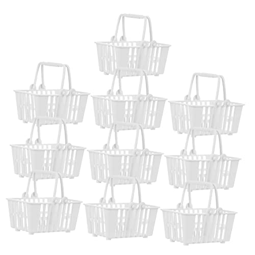 FRCOLOR 10 Teiliges Mini Einkaufskorb Weiß Miniatur Aufbewahrungskörbchen für Kaufladen Zubehör Miniaturkorb für Puppenhaus Dekoration und FRCOLOR 10 Teiliges Mini Einkaufskorb Weiß Miniatur Aufbewahrungskörbchen für Kaufladen Zubehör Miniaturkorb für Puppenhaus Dekoration und von FRCOLOR