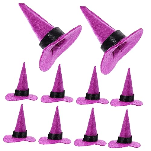 FRCOLOR 10 Teiliges Mini Filz Hexenhüte Dekorative Halloween Party Accessoires Handgefertigte Hexenhut Deko für Cosplay Karneval und Puppenhausgestaltung von FRCOLOR