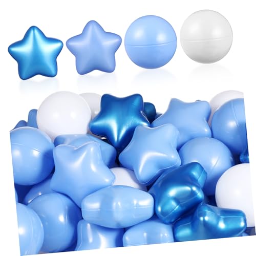 FRCOLOR 100 Stück Bällebad Bälle aus Leichtem Kunststoff Sternförmige Spielbälle für Kleinkinder Sicher Farblich Gemischt Weiß Fördert Greifen und Sensorische Entwicklung von FRCOLOR