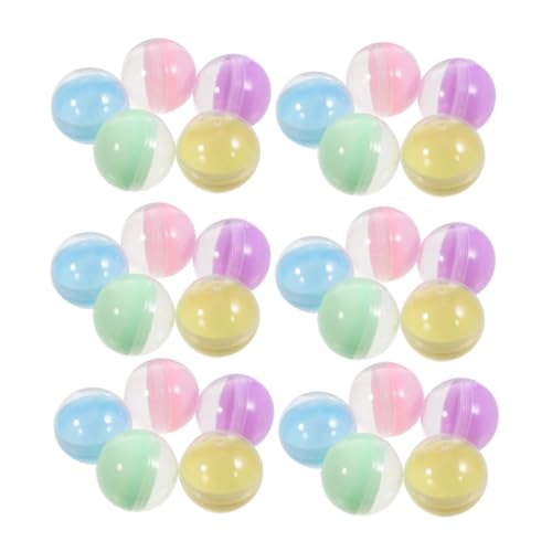 FRCOLOR 100 Stück Halbtransparente Macaron Farbige PP Füllbare Kunststoffkugeln für Greifautomaten DIY Bastelprojekte Kaugummiautomaten Kapseln Spielzeugbehälter von FRCOLOR