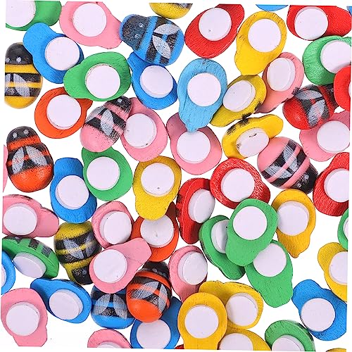 FRCOLOR 100 Stück Holz Bienen Aufkleber Selbstklebende Bienen Deko für Scrapbooking und DIY Handwerk Charmante Verzierungen für Partys und Bastelarbeiten von FRCOLOR