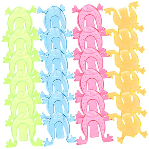 FRCOLOR 100 Stück Hüpfende Froschspielzeuge für Kleinkinder Mini Drückbare Frösche Zufallsfarben Lustige Springende Tierfiguren für Kinderzimmer Kindergarten und Partyspaß Zufällige Farbe von FRCOLOR