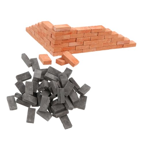 FRCOLOR 100 Stück Maßstab DIY Modellbau Sandtisch Dekor Realistische Wand und Gartenmauer Steine für Mikro Landschaften und Bastelprojekte von FRCOLOR