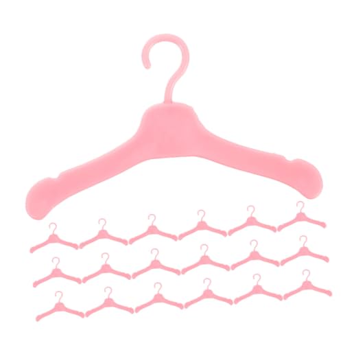 FRCOLOR 100 Stück Mini Puppenkleiderbügel Lebensnahe Mini Hänger für Puppenkleidung für Puppenmöbel und DIY Projekte Rosa Farbton Zubehör für Puppenliebhaber von FRCOLOR
