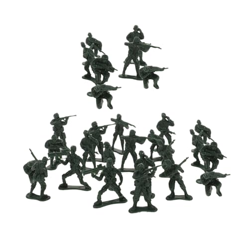 FRCOLOR 100 Stück Mini Soldaten Figuren Realistische Plastik Militärmodelle Detailgetreue Miniatur Soldat Deko für Sandtisch Rollenspiele Sammler Grüne Farbgebung von FRCOLOR