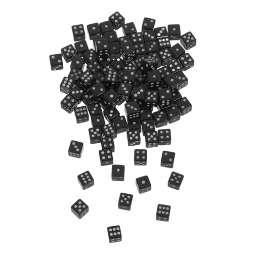 FRCOLOR 100 Stück Mini Würfel Schwarz Kleine Seitige Spielwürfel mit Klaren Punkten für Brettspiele Partys Bastelprojekte und Lernaktivitäten Tragbare Mini Dice für Unterwegs von FRCOLOR