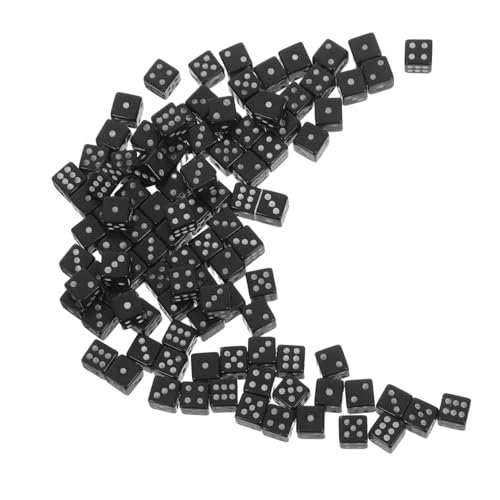 FRCOLOR 100 Stück Mini Würfel Schwarz Seitig Kleine Kunststoff Würfel Für Brettspiele Partyspiele Basteln Kompakte Langlebig Vielseitig Für Spielspaß Und Lernaktivitäten von FRCOLOR