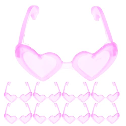 FRCOLOR 100 Stück Miniaturen Puppenbrillen Herz Sonnenbrillen Zubehör für Puppen Bastelbedarf für Kreative Mädchen Sicheres und Leichtes für Partys und von FRCOLOR