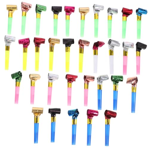 FRCOLOR 100 Stück Party Tröten Geräuschmacher Bunte Party Blower Horns Lustige Anfeuerungsinstrumente für Kindergeburtstag Hochzeiten Neujahr und Familienfeiern von FRCOLOR