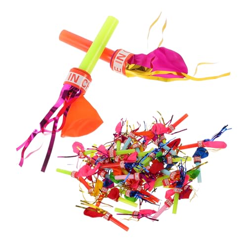 FRCOLOR 100 Stück Partybläser mit Pfeife Musikalische Geräuschmacher für Kindergeburtstag Halloween und Festlichkeiten Selbstaufblasbare Ballons mit Spaßfaktor von FRCOLOR