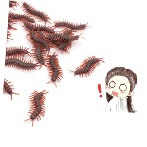 FRCOLOR 100 Stück Realistische Langlebige PVC Nachahmung Vielfüßler Streiche Requisiten als Halloween Grusel Deko und April Fools für Drinnen und Draußen von FRCOLOR