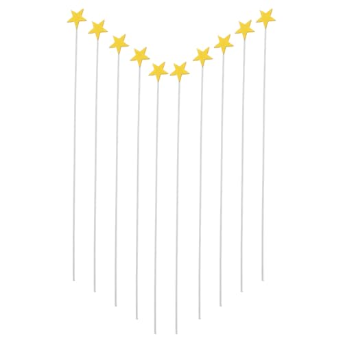 FRCOLOR 100 Stück Stern Kuchenstecker aus Weichem Schwamm Wiederverwendbare Tortendekoration für Geburtstag Hochzeit Party Gelbe EVA Sterne für Kreatives DIY Cupcake Dekorieren von FRCOLOR