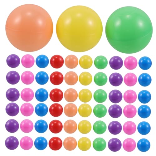 FRCOLOR 100 Stück Teiliges Bunte Plastikbälle für Bällebad Spielhaus Spielzelt Geburtstagsdeko Outdoor Spielzeit Langlebig und Farbenfroh für Junge Mädchen und Kleinkinder von FRCOLOR