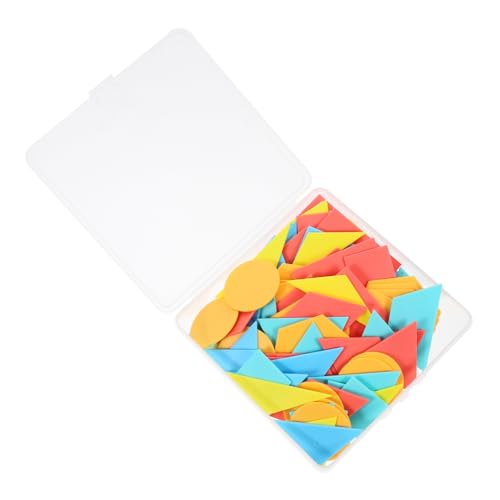 FRCOLOR 100 Stück Teiliges Geometrisches Formen für Pädagogisches Lernspielzeug zur Form und Mathematik Erkennung Vielseitig für Einzel und Gruppenaktivitäten Glatte Kunststoffstücke von FRCOLOR