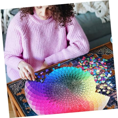 FRCOLOR 1000 Stück Gradient Puzzle Regenbogen Teile Erwachsene Farbverlauf Farbwechsel Puzzle Kreisförmig aus Papier Sicher und Langlebig Entspannendes Familienspiel und Deko von FRCOLOR