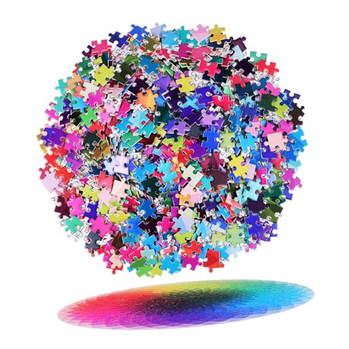 FRCOLOR 1000 Stück Rainbow Farbverlauf Puzzle Teile für Erwachsene Farbwechsel Jigsaw Puzzle mit Regenbogen Design Herausforderndes Legespiel aus Papier Lange Haltbarkeit Klares Druckbild von FRCOLOR