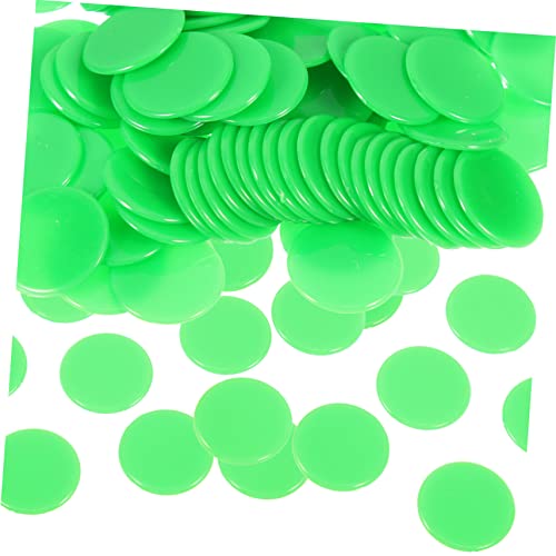 FRCOLOR 100Stücke Bingo Chips Spielmarker Zählchips Leuchtendem Grün für Brettspiele und Kinderbelohnungen Langlebig und Wiederverwendbar von FRCOLOR
