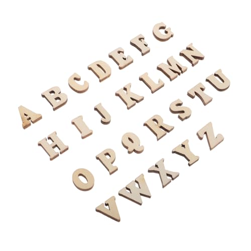 FRCOLOR 104 Stück Teiliges Holzbuchstaben für DIY Bastelprojekte Natürliche Retro Farben Kindersicheres Alphabet für Lernaktivitäten Vielseitig Einsetzbar in Kindergarten Schule und von FRCOLOR