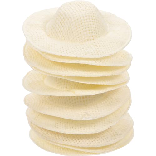 FRCOLOR 10Stücke Miniatur Hüte für Puppen Teiliges aus Geflochtenen Accessoires für DIY Projekte für Puppen und Kreative Bastelideen Große Auswahl für Zuhause und Garten von FRCOLOR