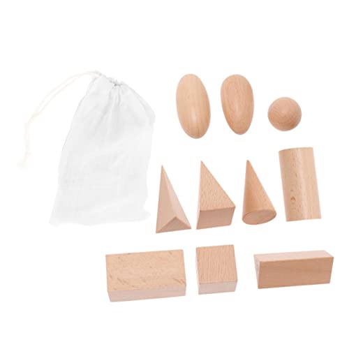 FRCOLOR 11 Stück Teiliges Montessori Holzspielzeug Geometrische Formen Set mit Tragetasche Pädagogisches Lernspielzeug für Vorschulkinder Kreativität Motorik und Mathematischem von FRCOLOR