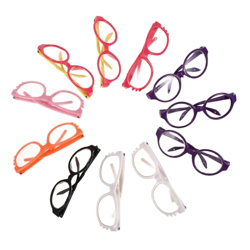 FRCOLOR 11 Stück Teiliges Puppenbrillen aus Kunststoff Niedliche Miniatur Doll Eyeglasses Modische Kostüm Accessoires für Puppen Robust und Geruchlos als von FRCOLOR