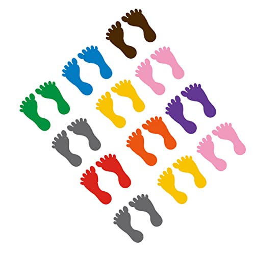 FRCOLOR 12 Paare Bunte Fußabdruck Aufkleber aus PVC rutschfeste Bodensticker für Kinderzimmer und Kindergärten Wasserfest und Langlebig für Eingangsbereiche und Warteschlangen von FRCOLOR