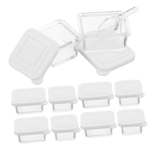 FRCOLOR 12 Sätze Teiliges Miniatur Lebensmittel Aufbewahrungsbox Transparent Kunststoff Mini Snack Behälter Mit Schaufel Für Puppenhaus Dekoration Rollenspiel Zubehör von FRCOLOR