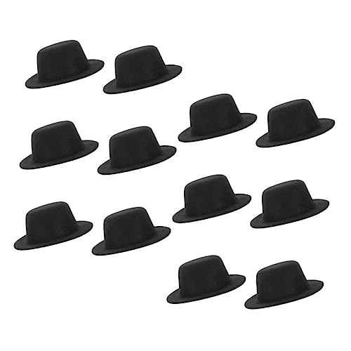 FRCOLOR 12 Stck. Teiliges DIY Bastelarbeiten Schwarze Mini-hüte aus Stabilem Material Vielseitig Einsetzbar als Puppen Schneemann-deko für Kreative Handwerksprojekte von FRCOLOR