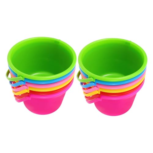 FRCOLOR 12 Stück Bunte Sandspielzeug Eimer Faltbare Strand Garteneimer für Mini Spielzeugeimer in Leuchtenden Farben für Strand Garten und Innenräume von FRCOLOR