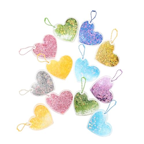 FRCOLOR 12 Stück Herzförmige Fließsand Anhänger Charms für DIY Schmuckherstellung Valentinstag Dekoration Kreative Sand Keepsake für Auto Rucksack und FRCOLOR 12 Stück Herzförmige Fließsand Anhänger Charms für DIY Schmuckherstellung Valentinstag Dekoration Kreative Sand Keepsake für Auto Rucksack und von FRCOLOR