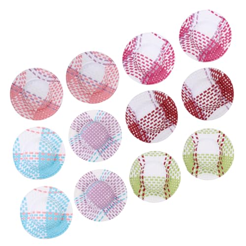 FRCOLOR 12 Stück Mini Hüte Bunte Papiermützen für DIY Puppenhaus Dekoration Sechs Farben für Kreative Bastelprojekte Robuste und Farbechte Miniaturhüte von FRCOLOR