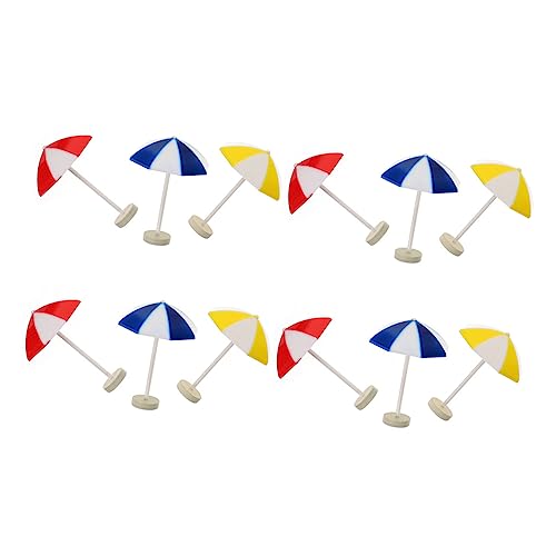 FRCOLOR 12 Stück Mini Strand Sonnenschirm Teiliges Puppenhaus Deko Miniatur Stranddekoration für Leicht und Kompakt für Kreative Sommerprojekte und Layouts von FRCOLOR