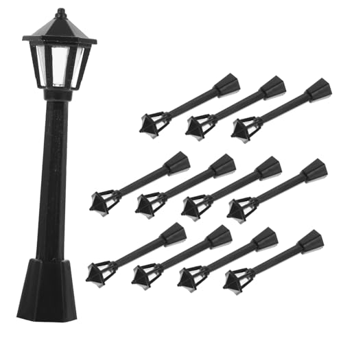 FRCOLOR 12 Stück Mini Straßenlaternen Modelle für Puppenhäuser Dekorative Mikro Landschaftslichter für Garten und Feengarten Leicht und Kompakt für Kreative DIY Projekte von FRCOLOR