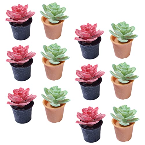 FRCOLOR 12 Stück Miniature Plant Models Teiliges Künstliche Bonsai Pflanzen für Puppenhaus Dekoration Realistische Miniaturpflanzen als Wohnaccessoire und DIY Bastelbedarf von FRCOLOR