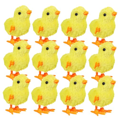 FRCOLOR 12 Stück Plüschküken Aufziehspielzeug Teiliges Springendes Huhn für Sicher und Interaktiv für Partys und Fördert Kreativität und Spielspaß von FRCOLOR