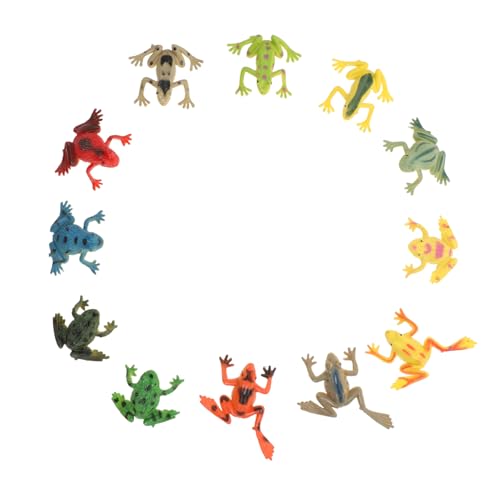 FRCOLOR 12 Stück Realistische Froschspielzeuge für Dekoration für und Lernspielzeug über Frösche und von FRCOLOR