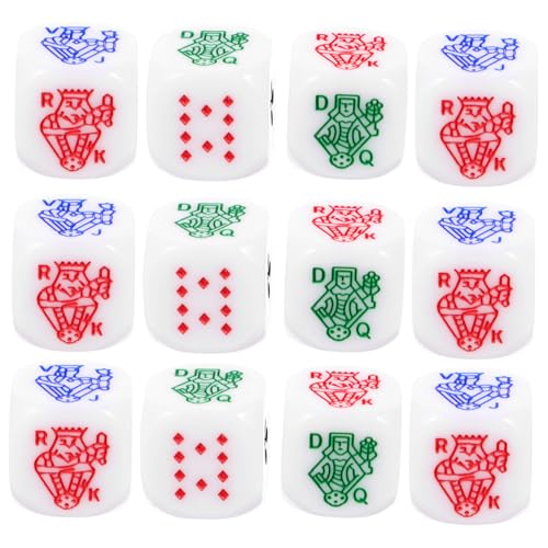 FRCOLOR 12 Stück Teiliges Acryl Pokerwürfel Weiß Sechseitige Stabile Spielwürfel für Brettspiele Partyspiele Familien und Unterhaltung FRCOLOR 12 Stück Teiliges Acryl Pokerwürfel Weiß Sechseitige Stabile Spielwürfel für Brettspiele Partyspiele Familien und Unterhaltung von FRCOLOR