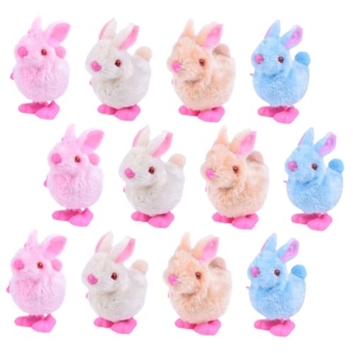 FRCOLOR 12 Stück Teiliges Aufziehspielzeug Plüsch Hase Wind-up Kaninchen Hüpfend Babyspielzeug für Kleinkinder Jahre Lustiges Partygeschenk Ostern Kinderzimmer Dekoration von FRCOLOR