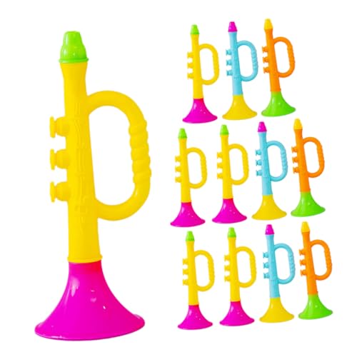 FRCOLOR Kunststoff Trompete Spielzeug für Kinder 12 Stück Lautstarkes Horn für Sportveranstaltungen Tragbares Fußball Jubelspielzeug Party Anfeuerungs Requisiten von FRCOLOR
