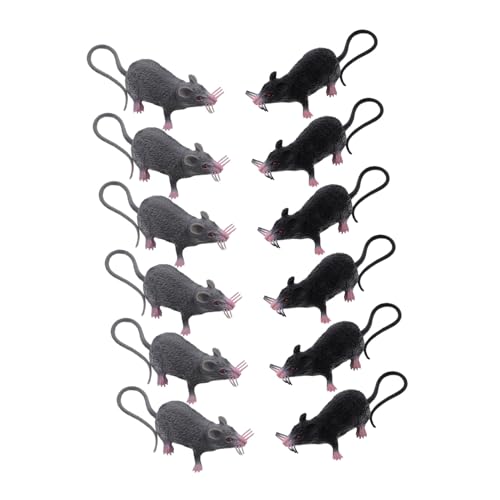 FRCOLOR 12 Stück Teiliges Halloween Prank Toy mit Realistischen Kunststoff Mäusen und Ratten Mittlere und Schwarz Gruselige Deko und Scherzartikel für Halloween Partys und Streiche von FRCOLOR
