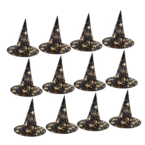 FRCOLOR 12 Stück Teiliges Hexenhut für Halloween und Karneval Kreative Bühnenrequisiten Glänzende Party Hexenhüte für Erwachsene Vielseitig für Kostüm und Maskerade Events FRCOLOR 12 Stück Teiliges Hexenhut für Halloween und Karneval Kreative Bühnenrequisiten Glänzende Party Hexenhüte für Erwachsene Vielseitig für Kostüm und Maskerade Events von FRCOLOR