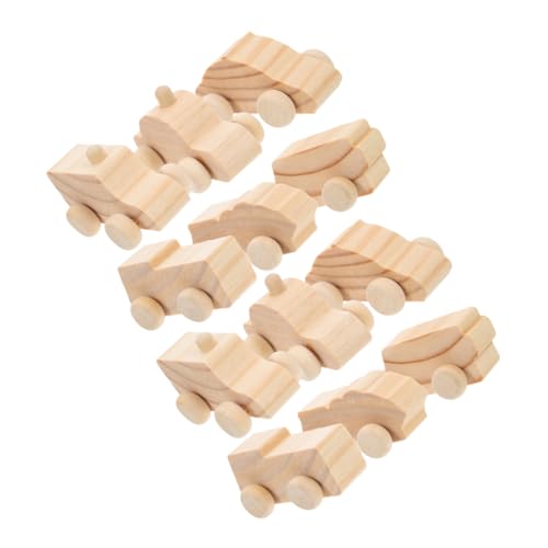 FRCOLOR 12 Stück Teiliges Holzauto zum Bemalen Unfertige DIY Holzspielzeuge für Handgefertigte Blanko Kleinwagen aus Holz Fördert Kreativität und Fantasie Leicht und Langlebig von FRCOLOR