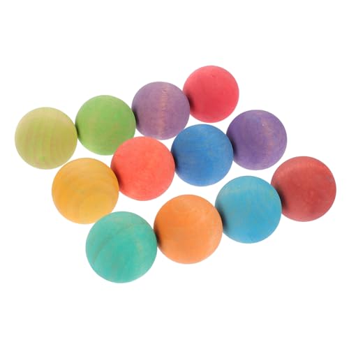 FRCOLOR 12 Stück Teiliges Holzspielzeug Bunte Holzkugeln Montessori Lernspielzeug für Kleinkinder Farberkennung Motorische Entwicklung Natürliche Holzkugeln Robust FRCOLOR 12 Stück Teiliges Holzspielzeug Bunte Holzkugeln Montessori Lernspielzeug für Kleinkinder Farberkennung Motorische Entwicklung Natürliche Holzkugeln Robust von FRCOLOR