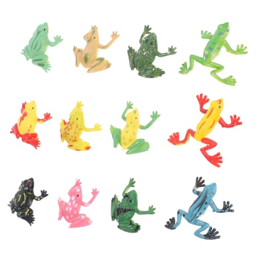 FRCOLOR 12 Stück Teiliges Kleine Kunststofffrösche Realistische Froschfiguren für Partygeschenke Jungen Mädchen Geeignet Kleine Frösche Ornament von FRCOLOR