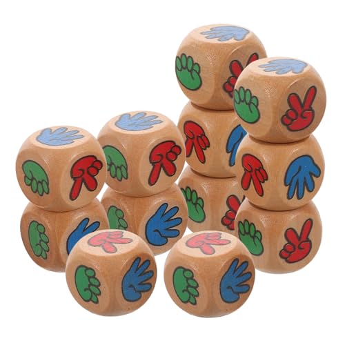 FRCOLOR 12 Stück Teiliges Kreatives Holzwürfel Bunte Seitige Schere Papier Würfel Interaktives Familienspiel Robustes Fingerspiel für Erwachsene Partyspaß FRCOLOR 12 Stück Teiliges Kreatives Holzwürfel Bunte Seitige Schere Papier Würfel Interaktives Familienspiel Robustes Fingerspiel für Erwachsene Partyspaß von FRCOLOR