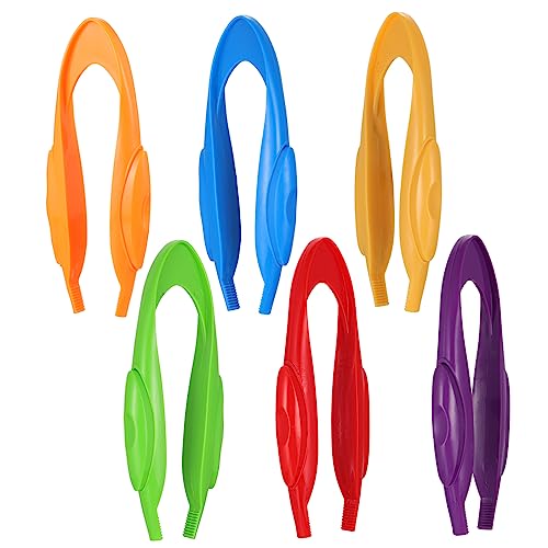 FRCOLOR 12 Stück Teiliges Lernspielzeug Bunte Kunststoff Pinzetten für Wissenschaftliche Experimente Montessori Sensorisches zur Feinmotorik und Beobachtung von FRCOLOR