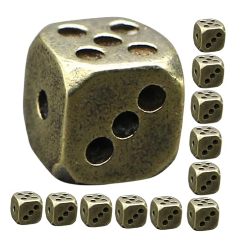 FRCOLOR 12 Stück Teiliges Messing Würfel mit Abgerundeten Ecken Retro Vintage Design Solide Metallwürfel für Brettspiele Partyspiele und Familienrunden Dekoratives und Gaming Zubehör FRCOLOR 12 Stück Teiliges Messing Würfel mit Abgerundeten Ecken Retro Vintage Design Solide Metallwürfel für Brettspiele Partyspiele und Familienrunden Dekoratives und Gaming Zubehör von FRCOLOR